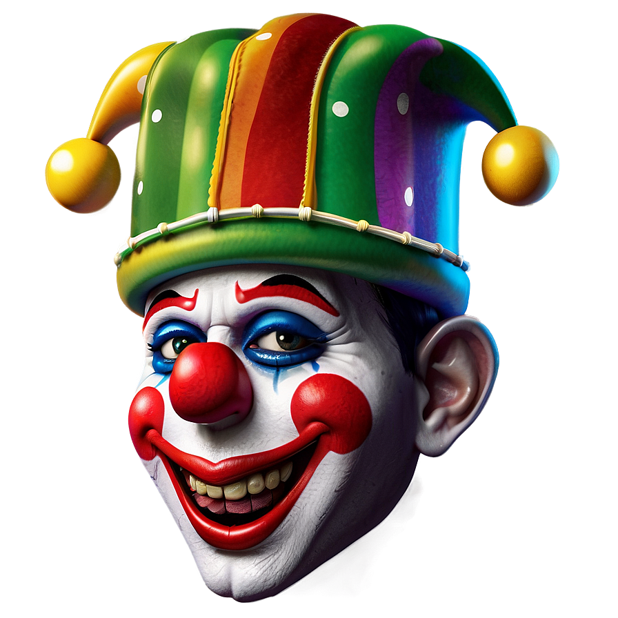 Festive Clown Face Design Png Mus