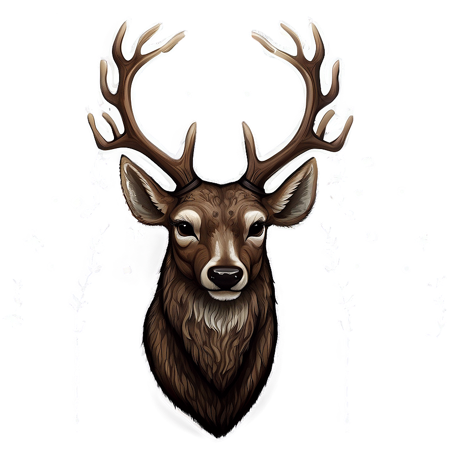 Festive Deer Head Holiday Decor Png Rvr