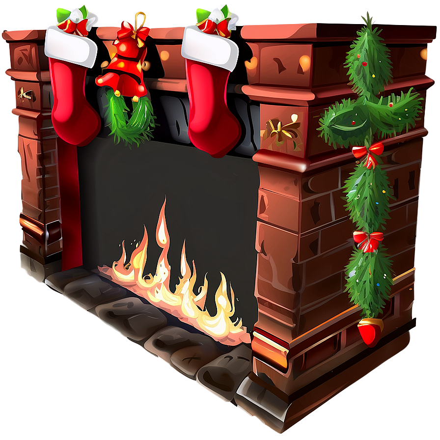 Festive Fireplace With Stockings Png 06262024