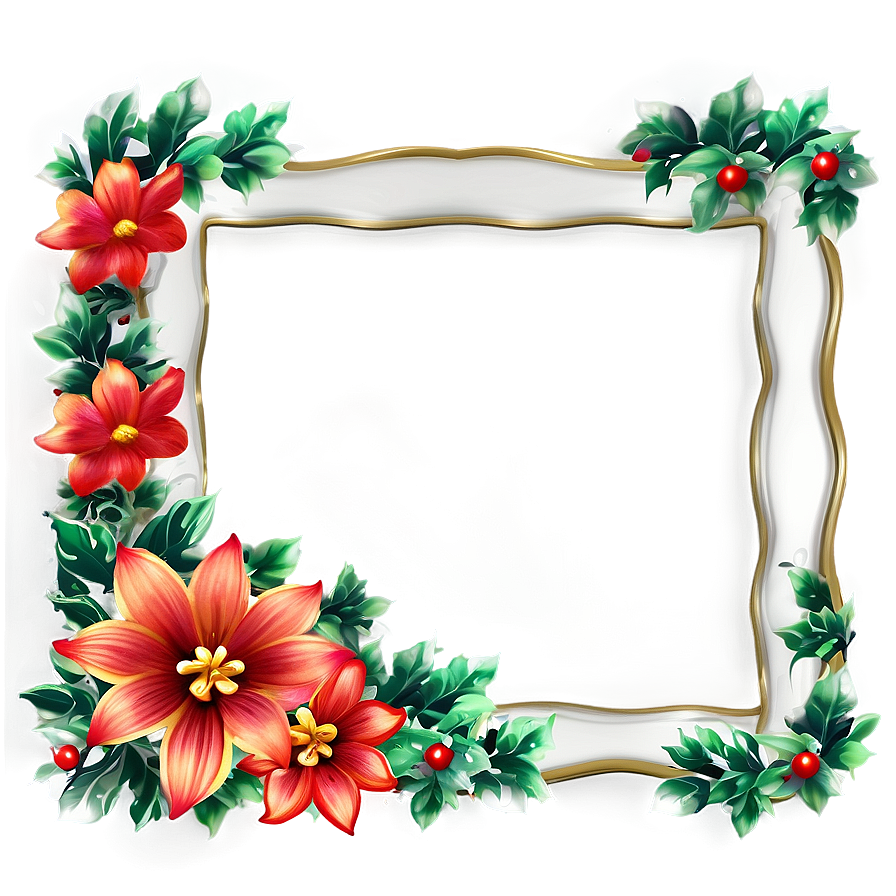 Festive Flower Frame Png 05252024