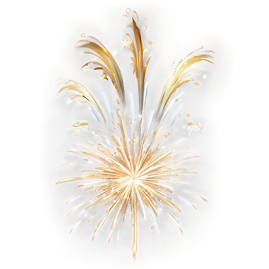 Festive Gold Fireworks Burst Png 06292024