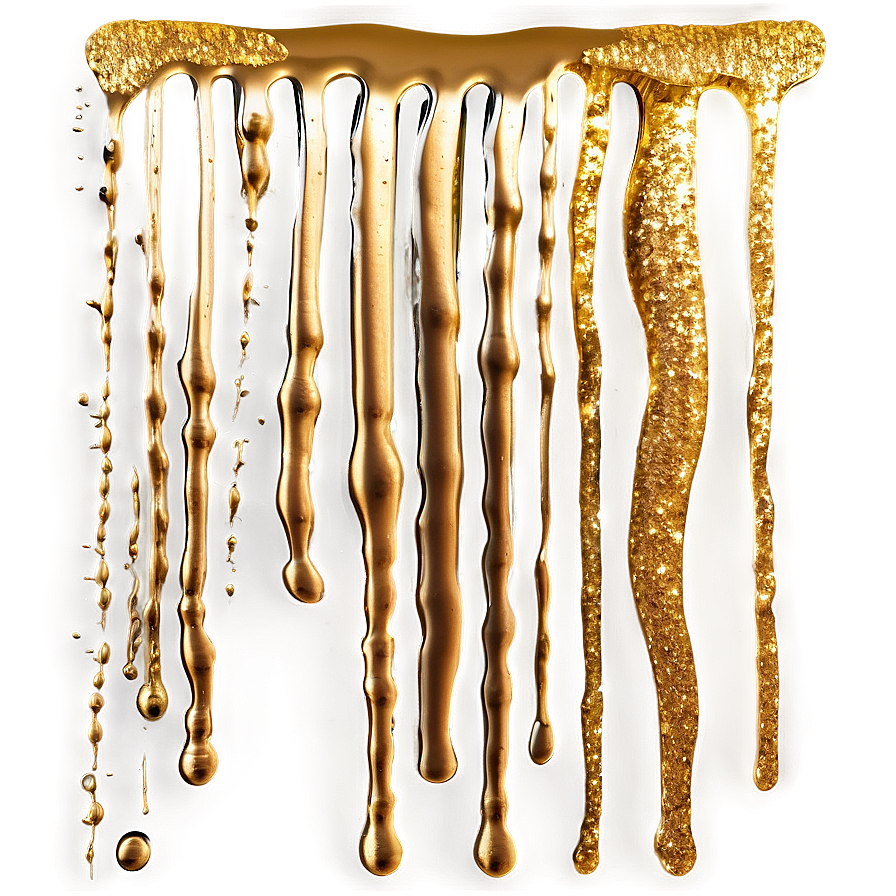 Festive Gold Glitter Drip Png Paw77