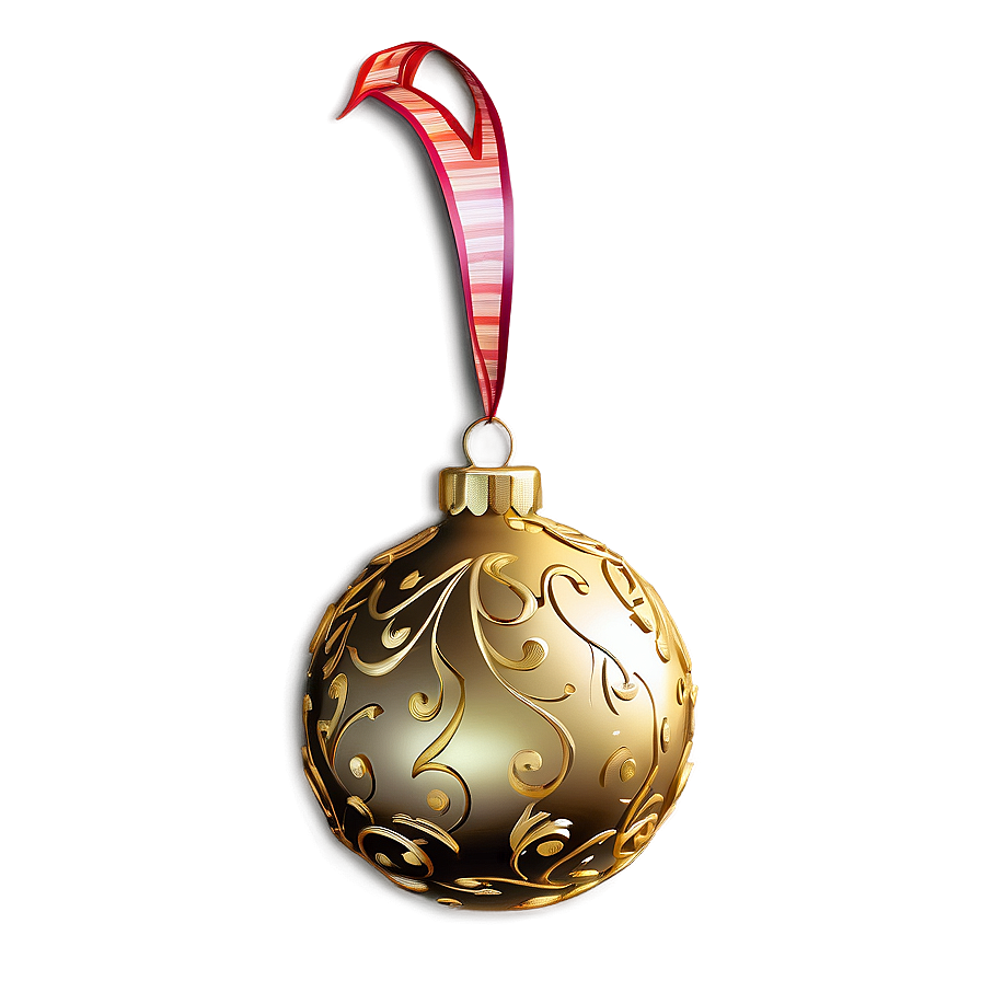 Festive Gold Ornament For Christmas Png 23