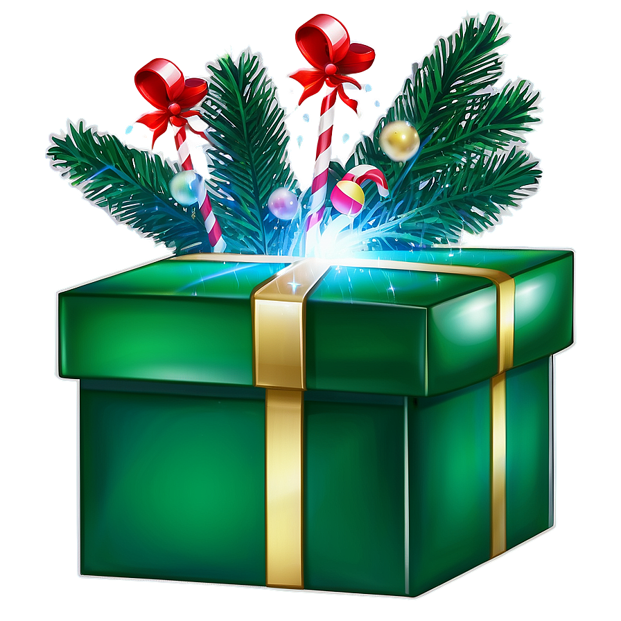 Festive Green Box Png 13