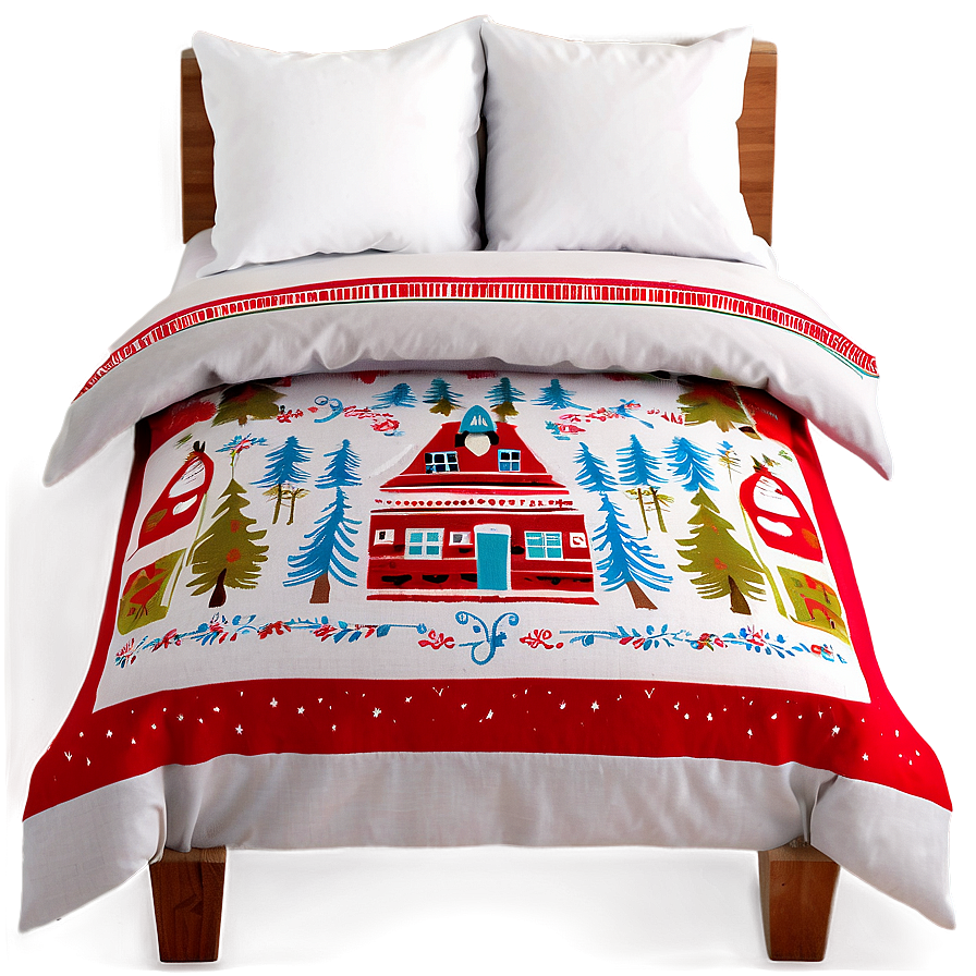 Festive Holiday Bedding Png 16