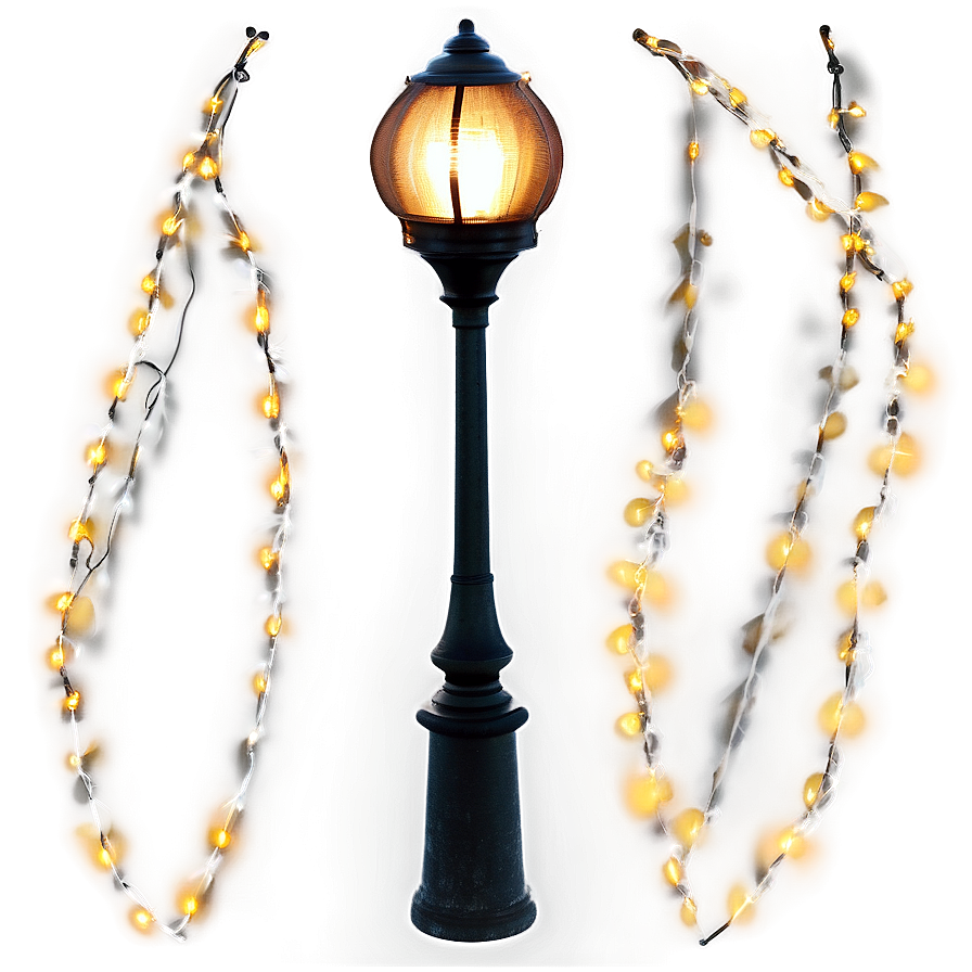 Festive Holiday Light Post Png 06282024