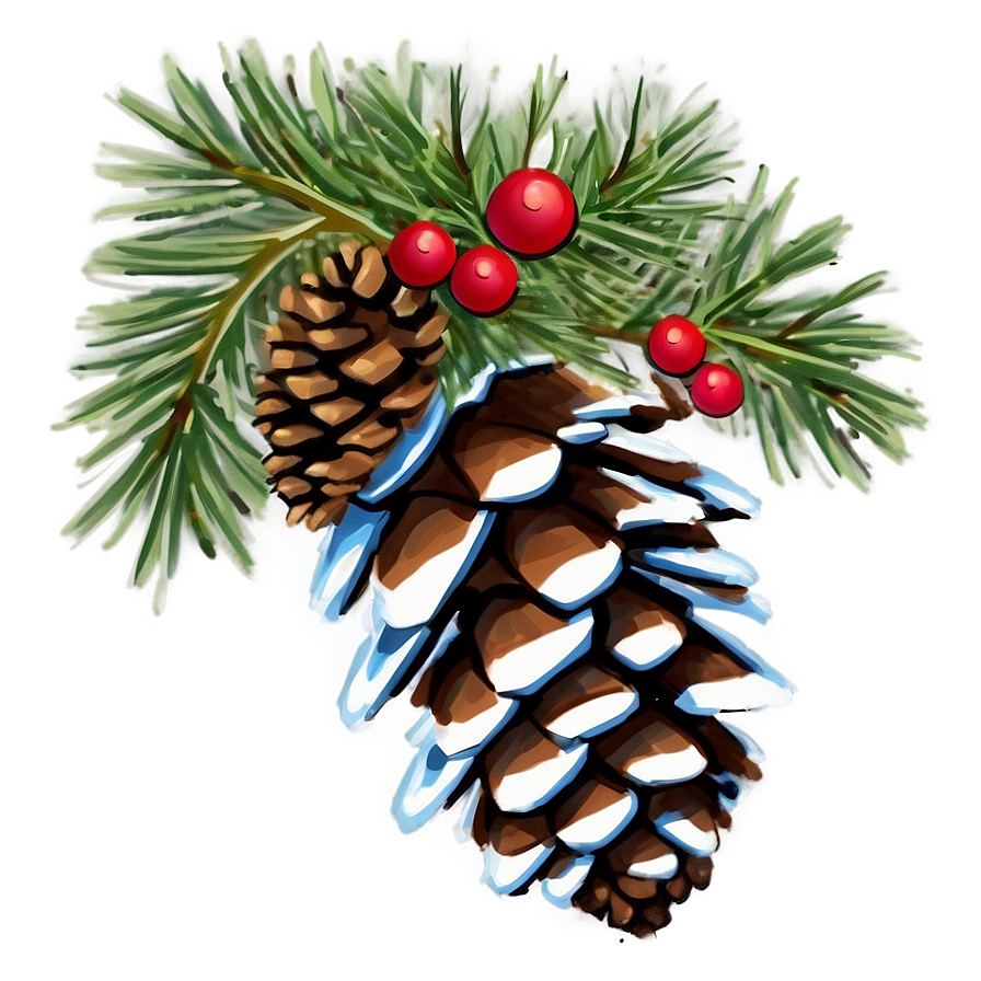 Festive Holiday Pinecone Png Aks