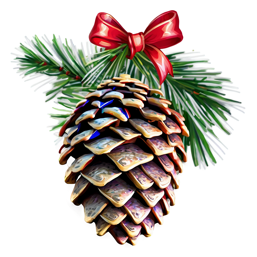 Festive Holiday Pinecone Png Aor63