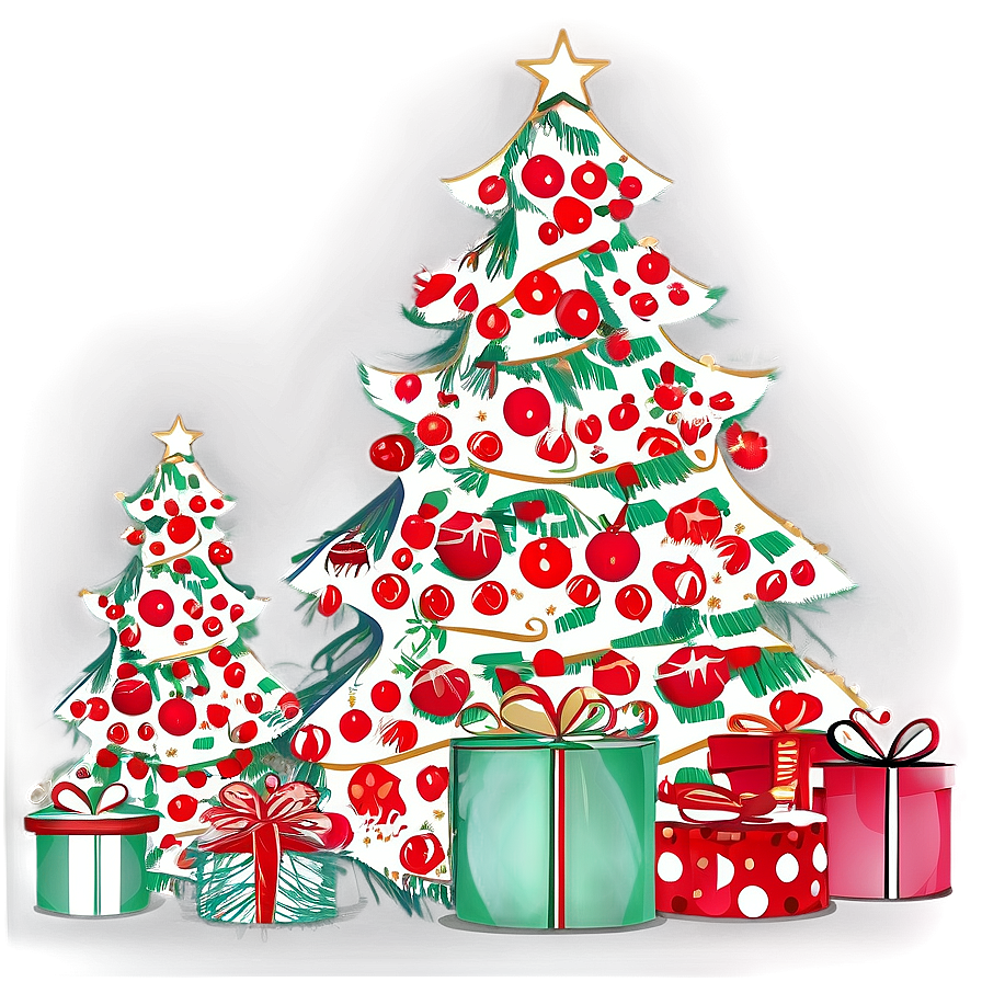 Festive Holiday Tree Graphic Png 06132024