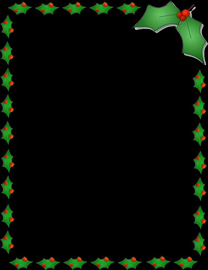 Festive Holly Christmas Border