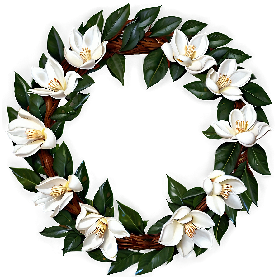 Festive Magnolia Wreath Png 67