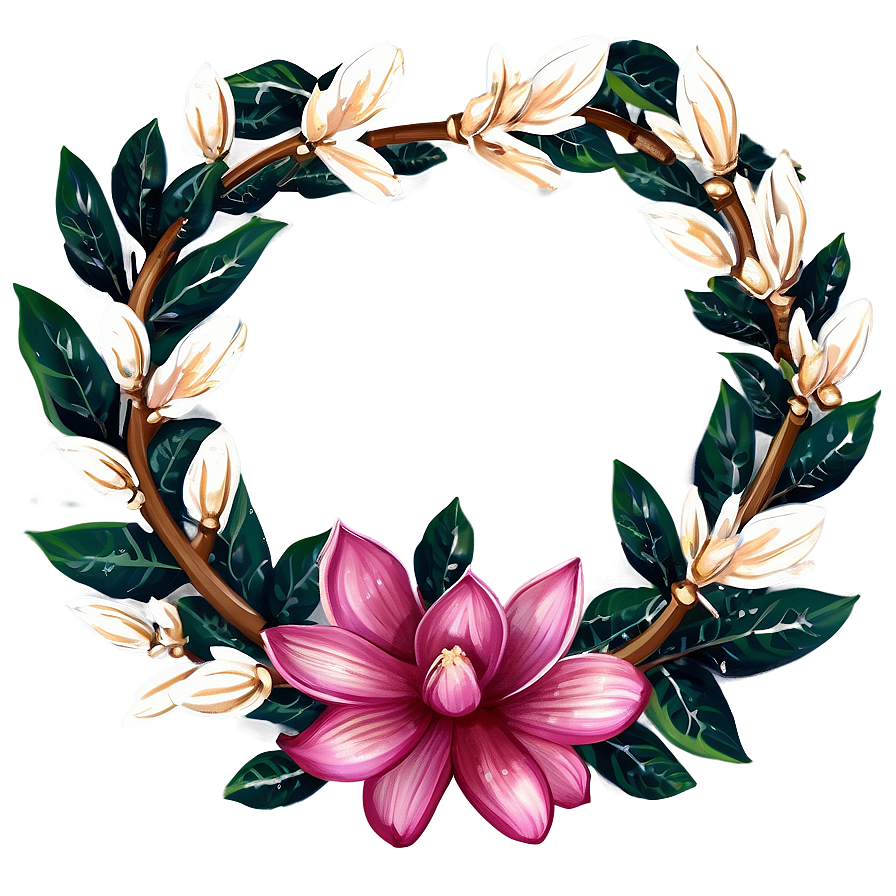 Festive Magnolia Wreath Png Drx55