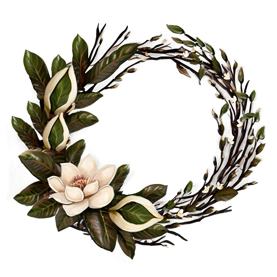 Festive Magnolia Wreath Png Gdy