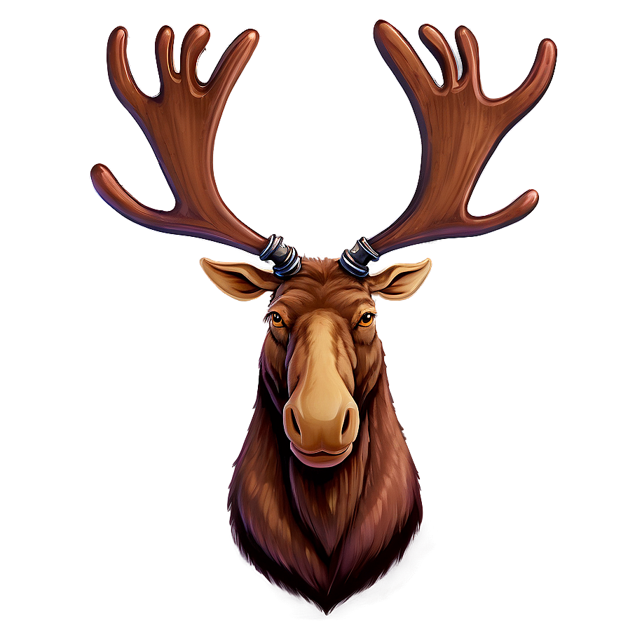 Festive Moose Head Decoration Png 63