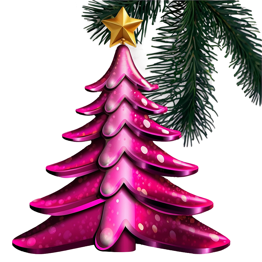 Festive Pink Christmas Tree Png Ebn