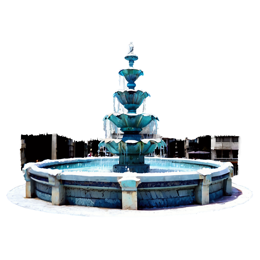 Festive Plaza Fountain Png Kqj46