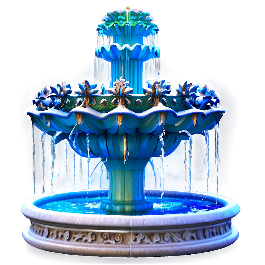 Festive Plaza Fountain Png Xpn93