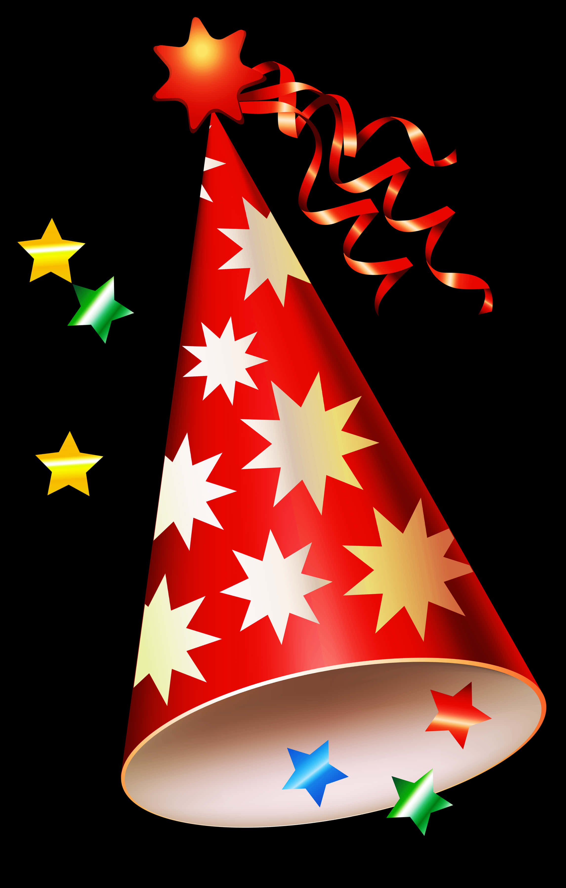 Festive Red Party Hatwith Stars