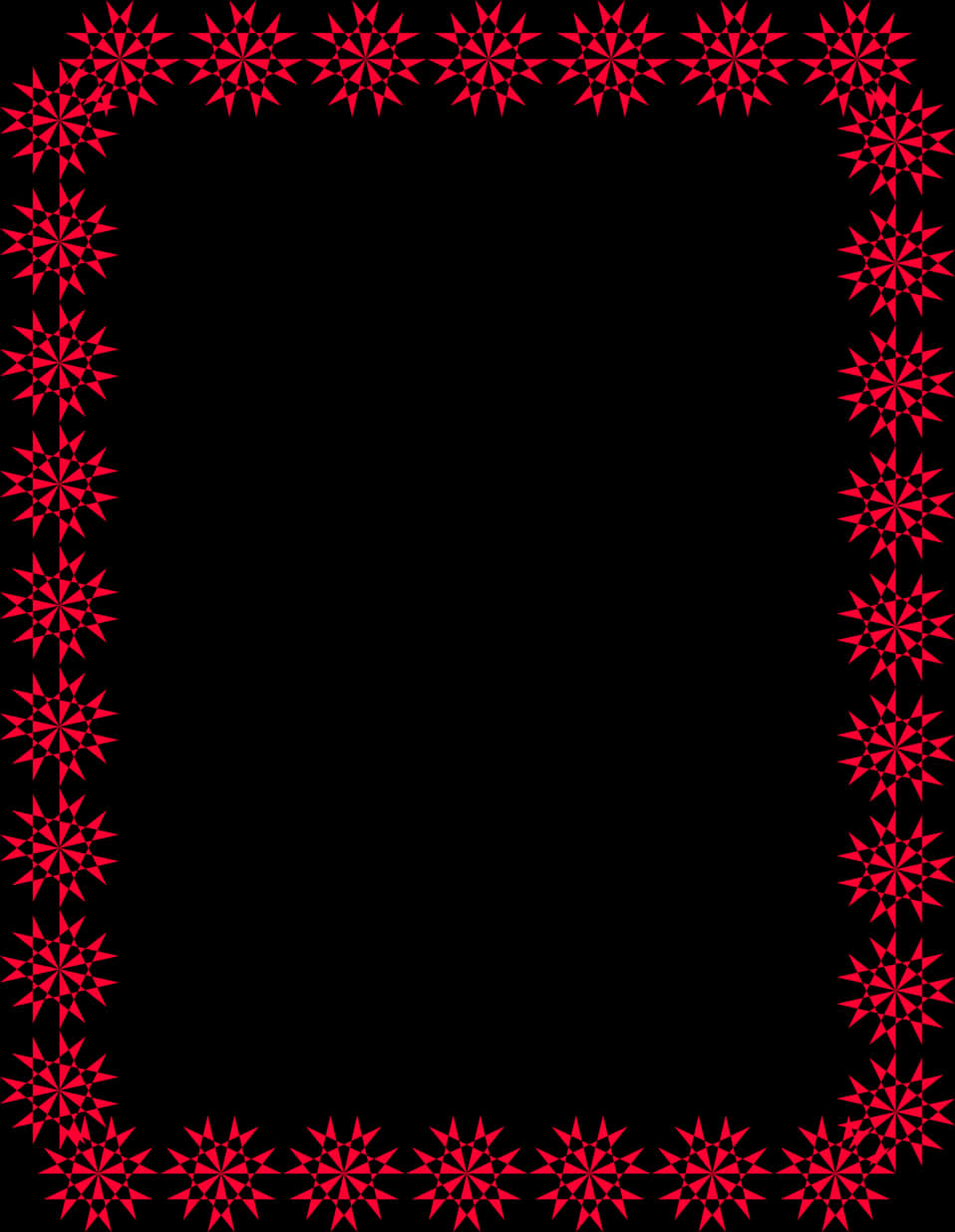 Festive Red Snowflake Christmas Border