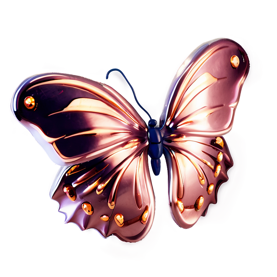 Festive Rose Gold Butterfly Png 06282024