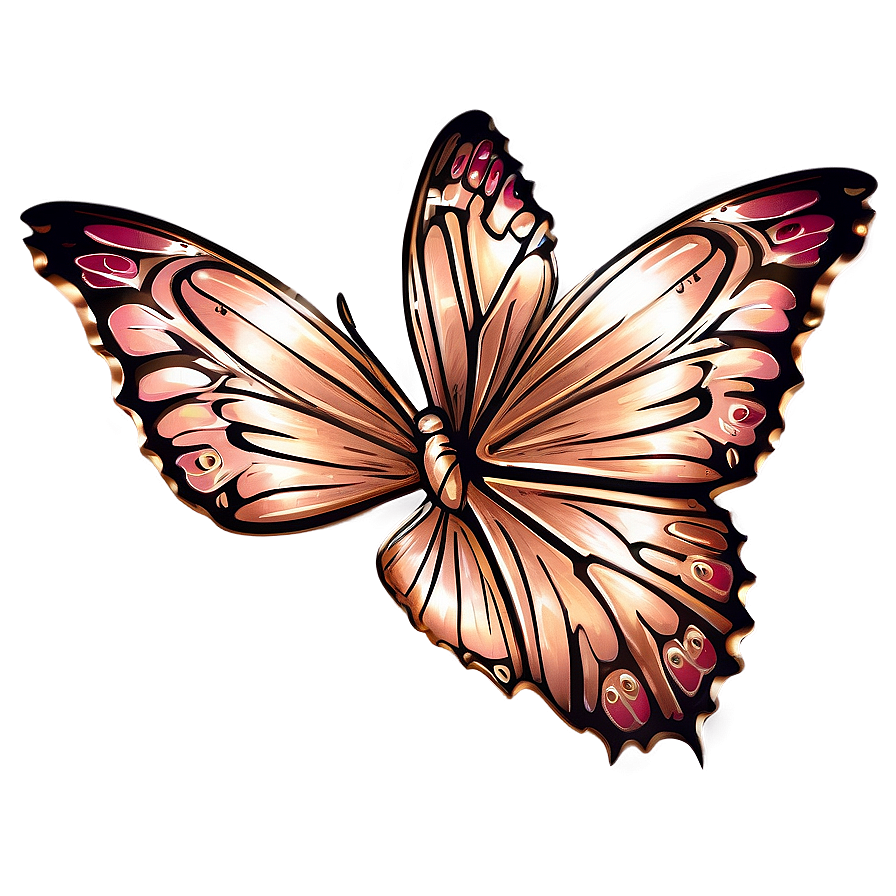 Festive Rose Gold Butterfly Png Bvt