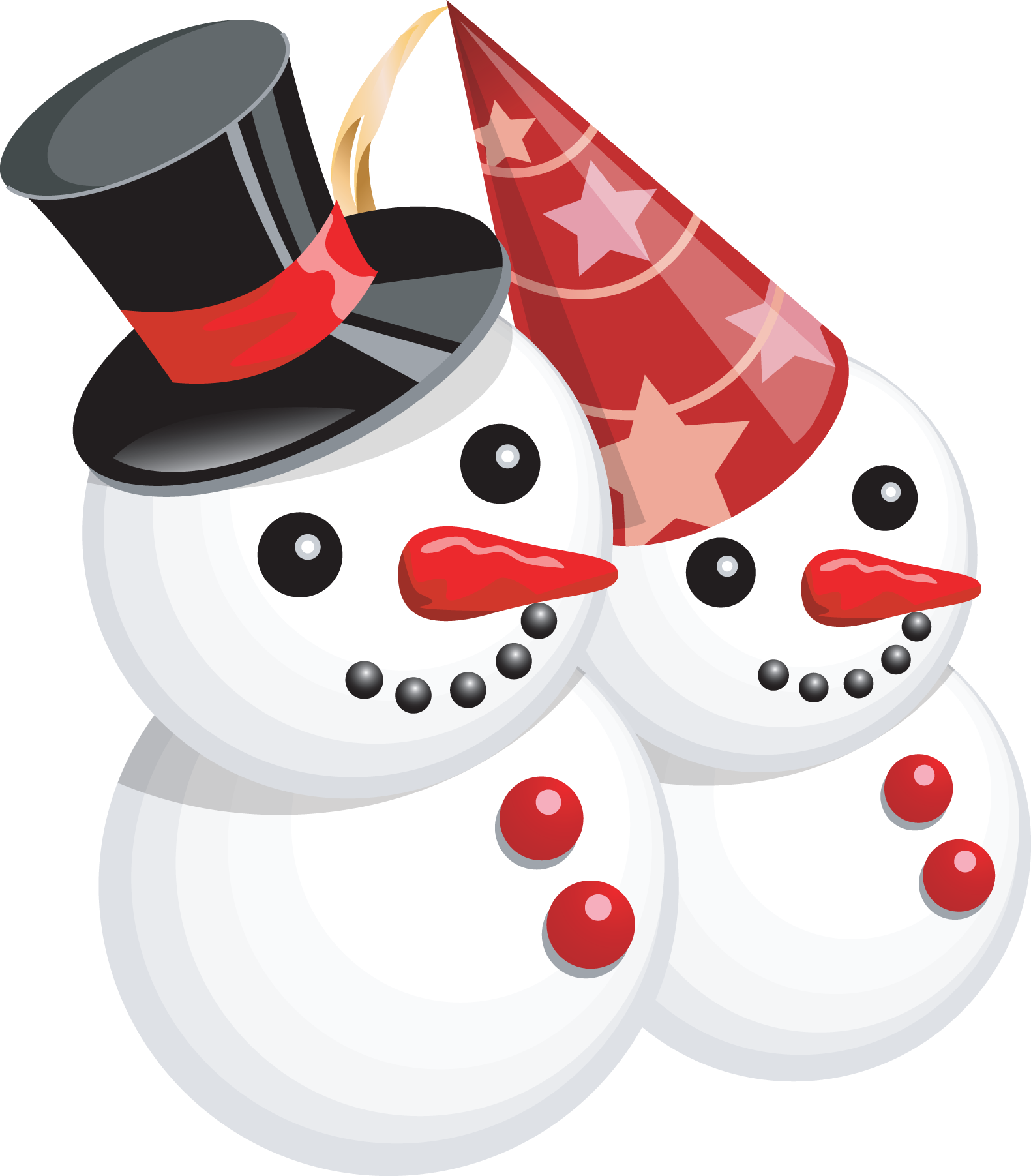 Festive Snowmen Celebration Clipart