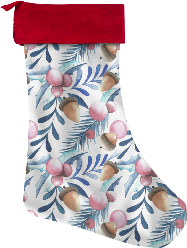 Festive Stocking Watercolor Pattern