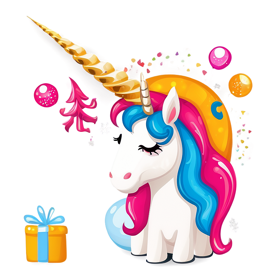 Festive Unicorn Clipart Png 1