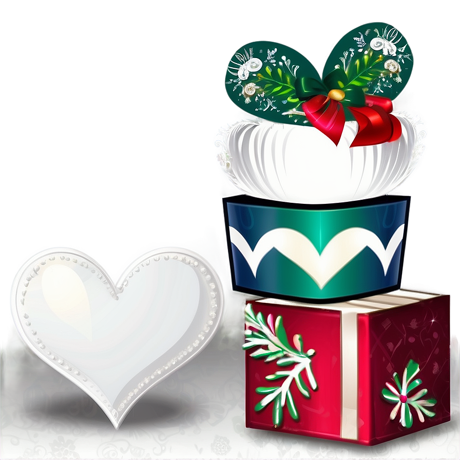 Festive White Hearts Png Hdp40