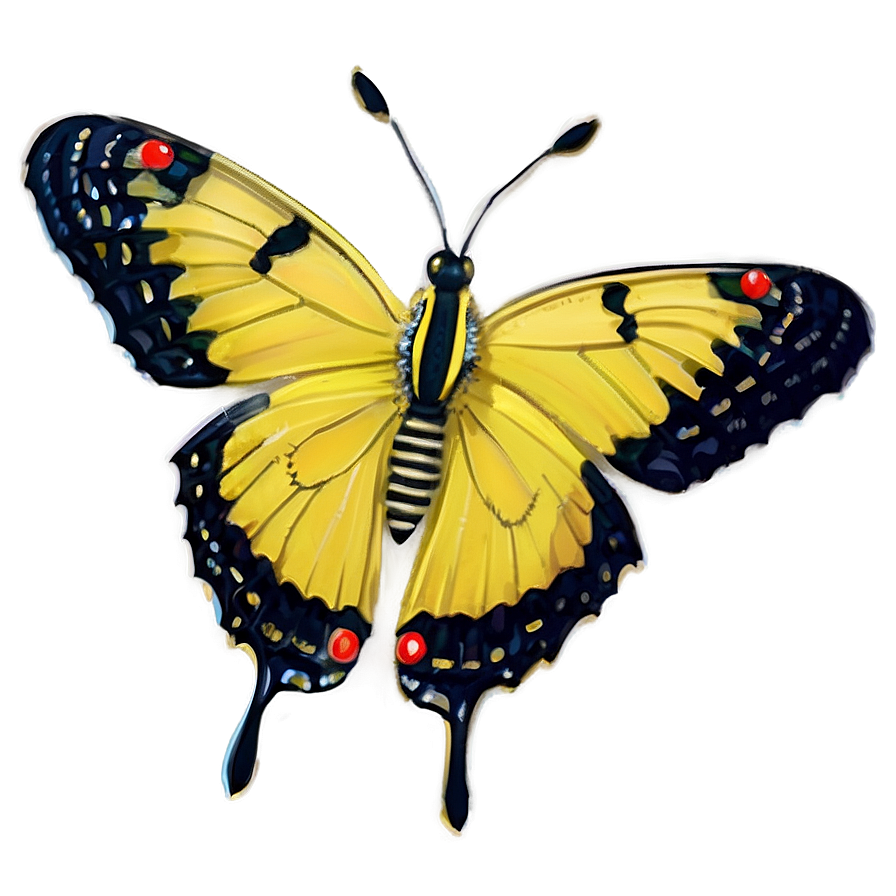 Festive Yellow Butterfly Png Ndf71