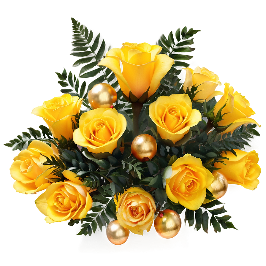 Festive Yellow Flowers Png Mas52