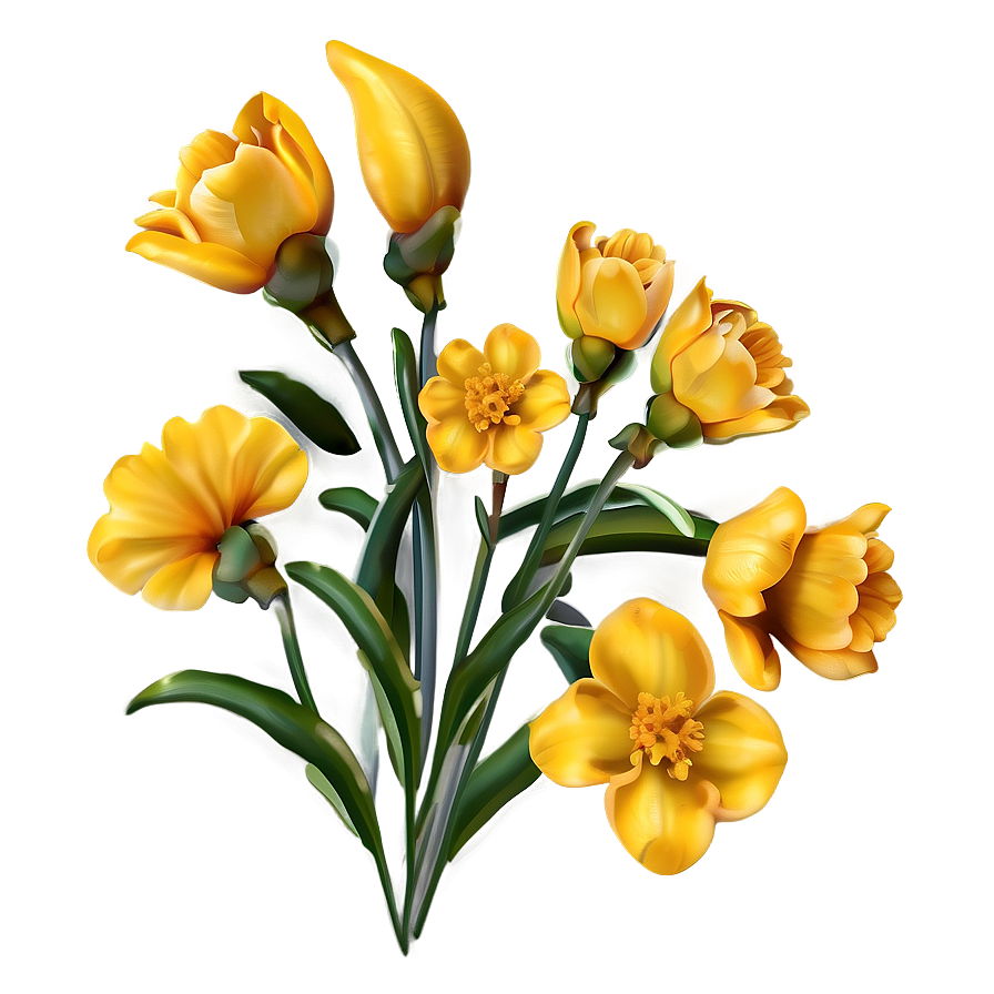 Festive Yellow Flowers Png Rjv