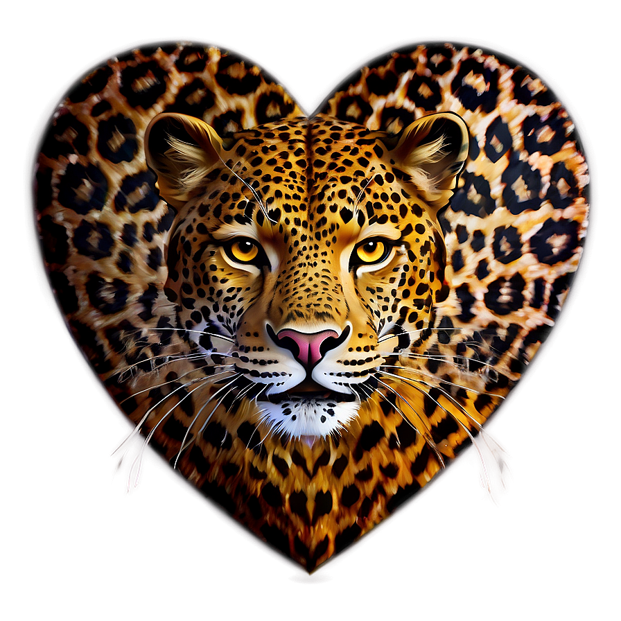 Fierce Leopard Heart Symbol Png Iyg26