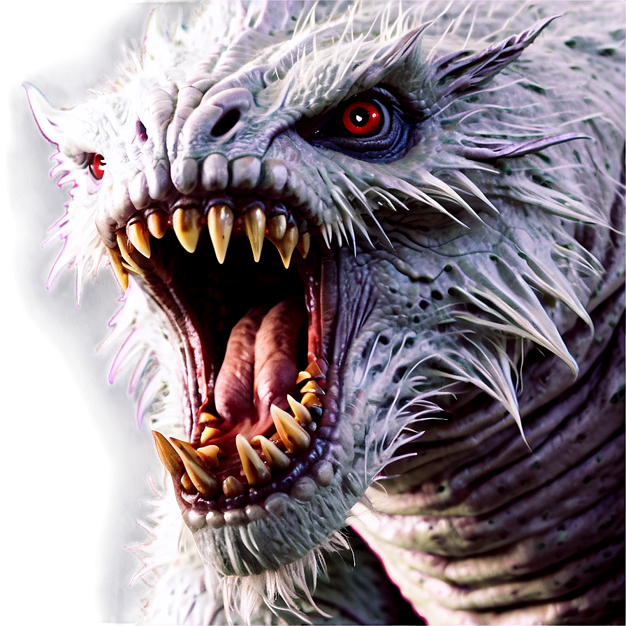 Fierce White Monster Png 06212024