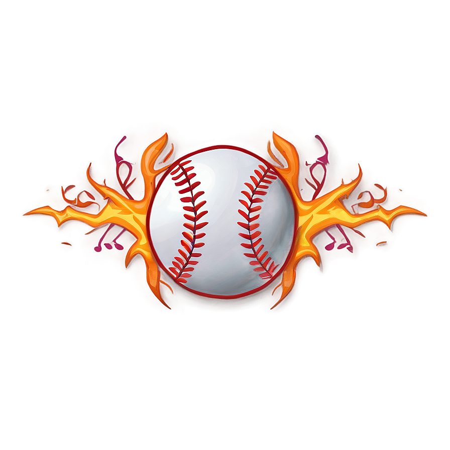 Fiery Baseball Stitching Png Xkl