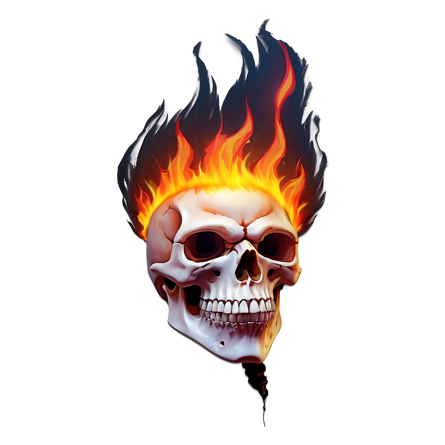 Fiery Blaze Skull Png Rpp