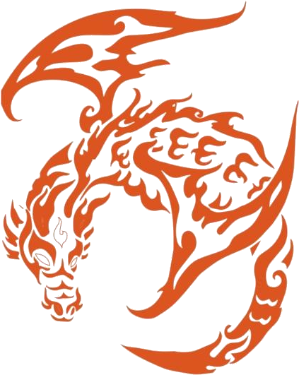 Fiery Dragon Tattoo Design