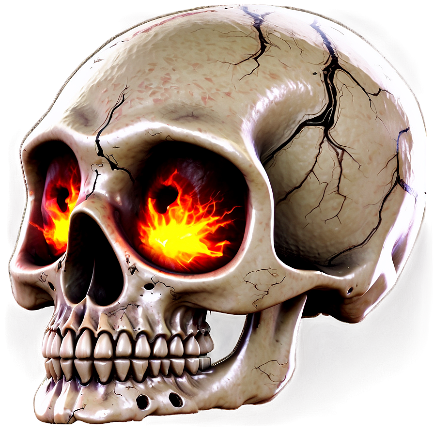 Fiery Eyed Skull Png 32