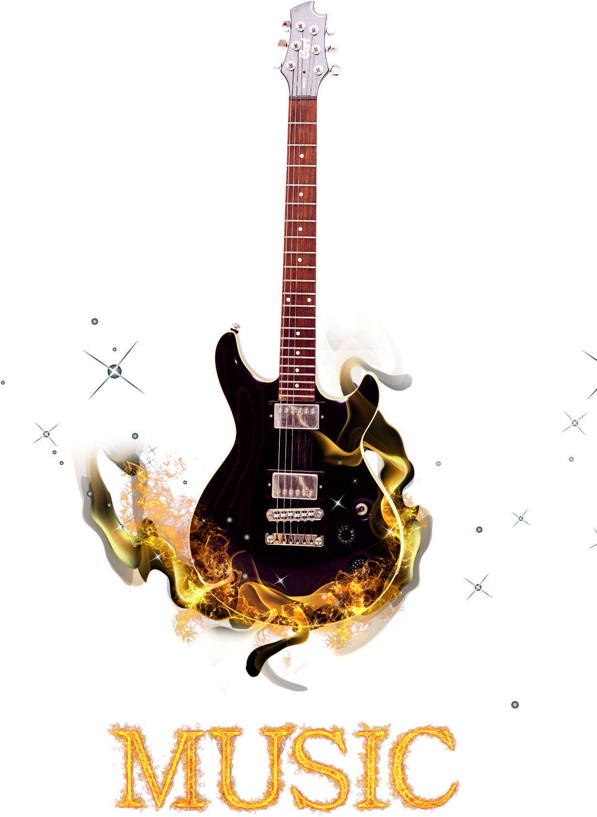 Fiery Guitar Music Artwork