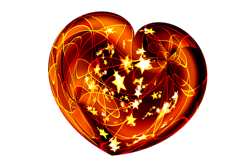 Fiery Heart Abstract