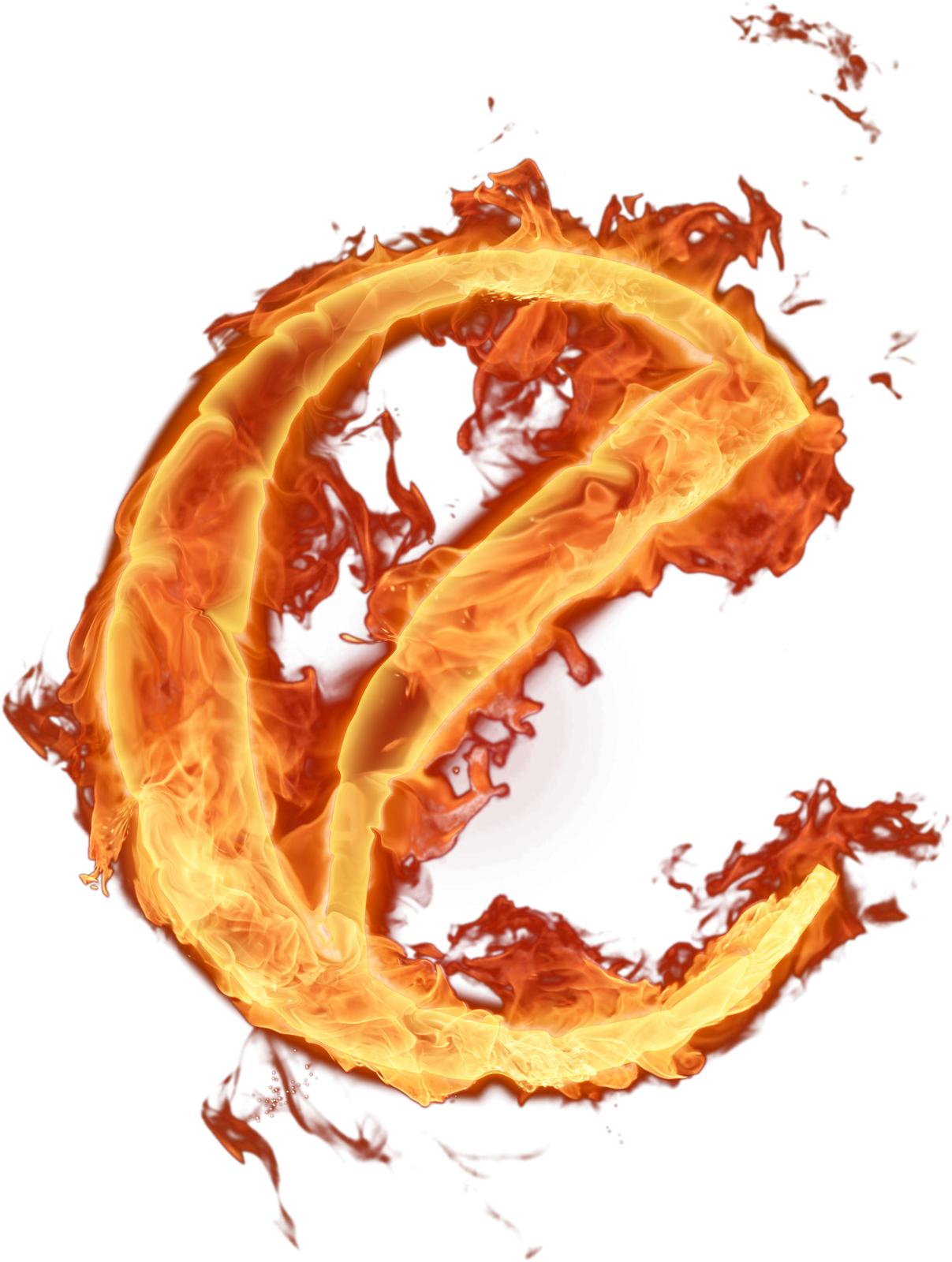 Fiery Letter E Graphic