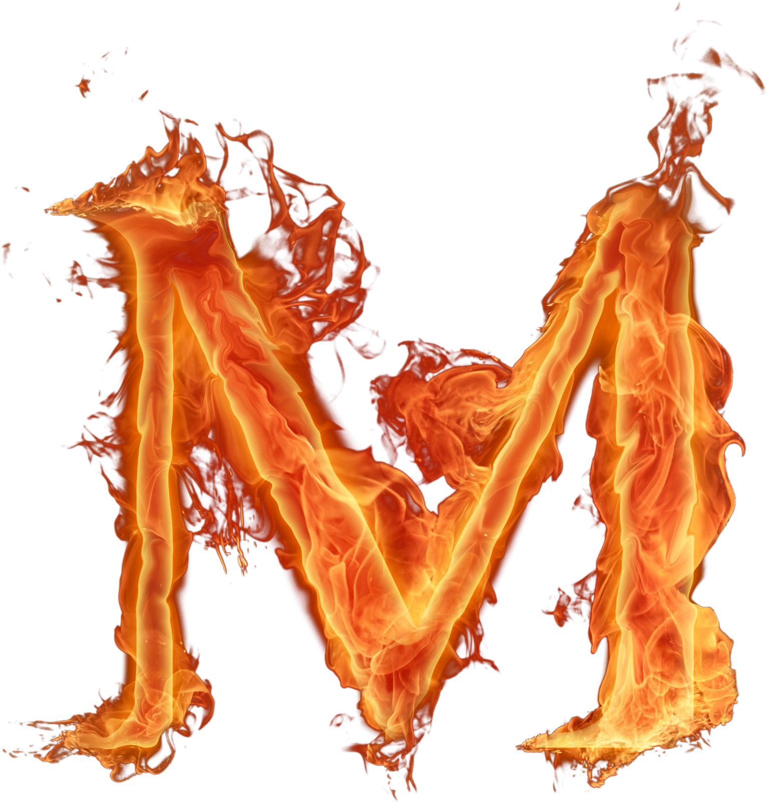 Fiery Letter M Graphic