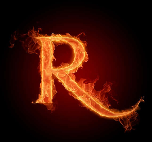 Fiery Letter R