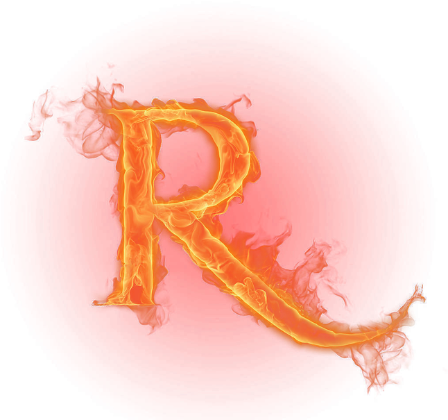 Fiery Letter R Background