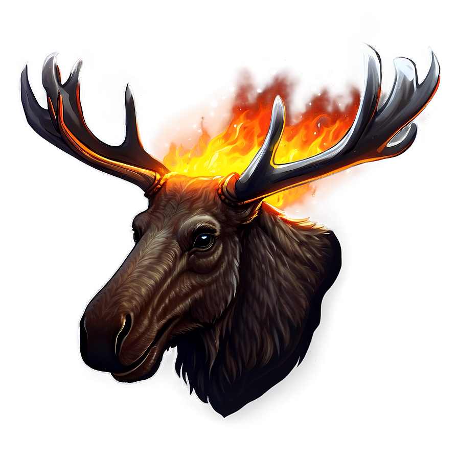 Fiery Moose Head Concept Png Otu46