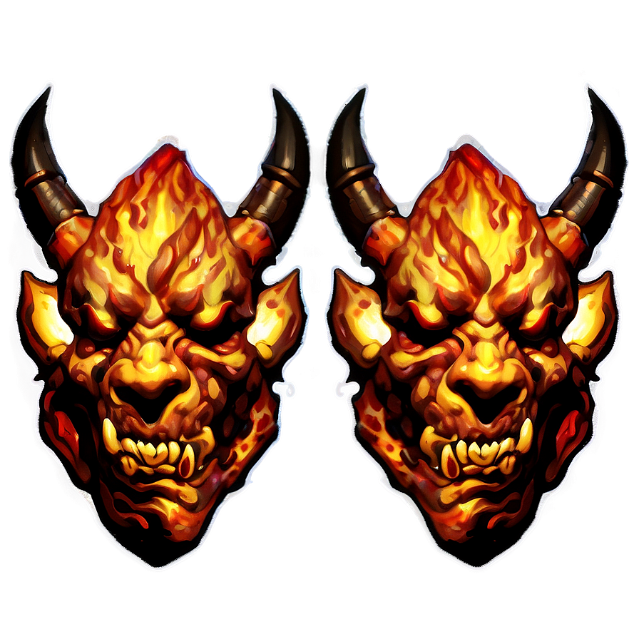 Fiery Oni Head Png Arq