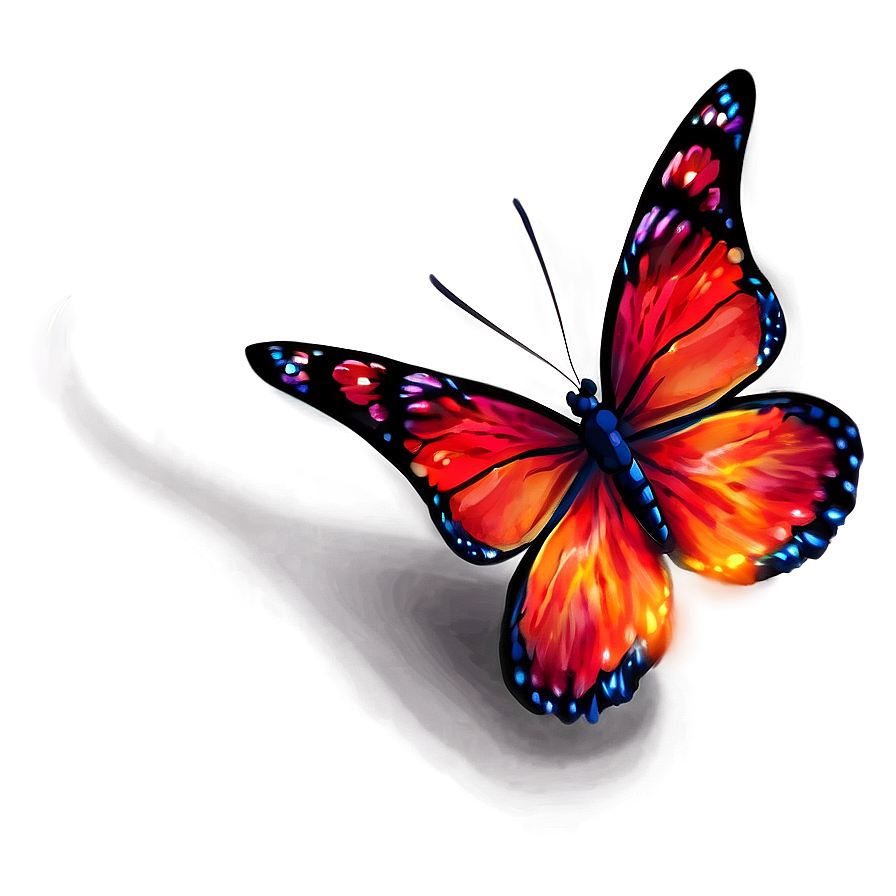 Fiery Red Butterfly Image Png Ooh82