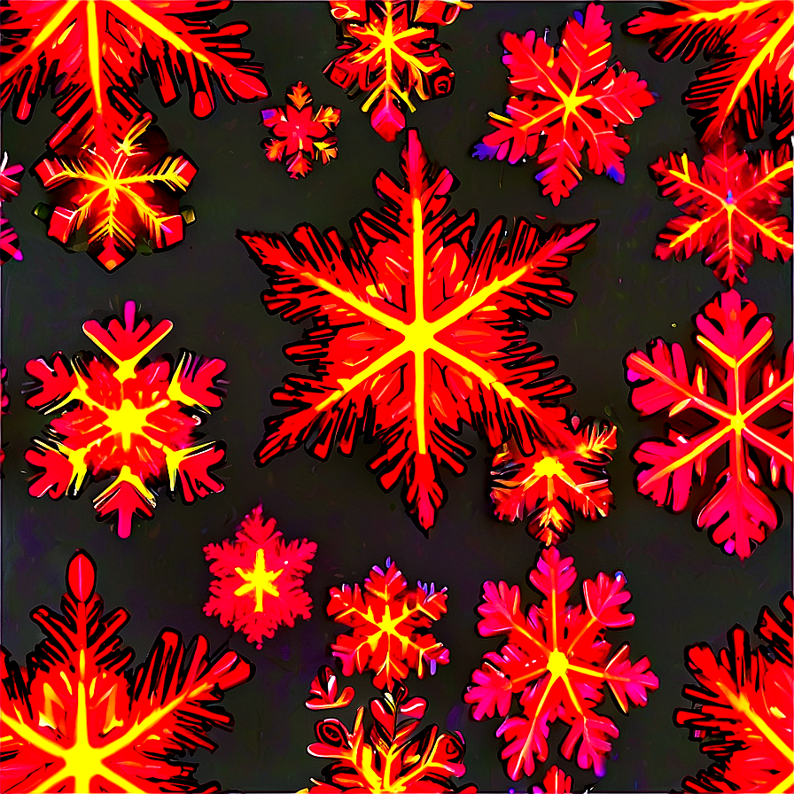 Fiery Red Snowflake Design Png Bou5