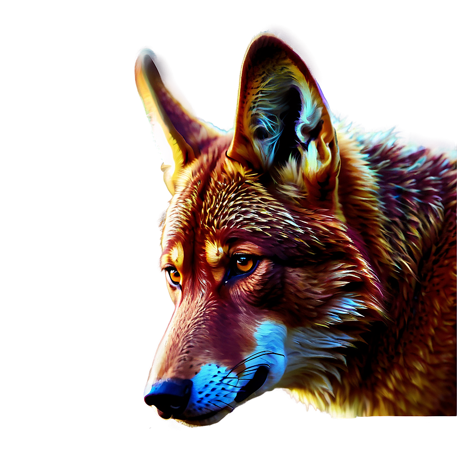 Fiery Red Wolf Art Png Pyk90