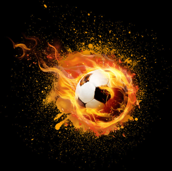 Fiery Soccer Ball Illustration